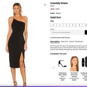 LIKELY Women Black Cassidy One-Shoulder Midi Sheath Dress